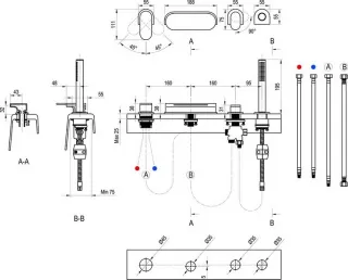 Смеситель на борт ванны Ravak Chrome X070445 чёрный матовый